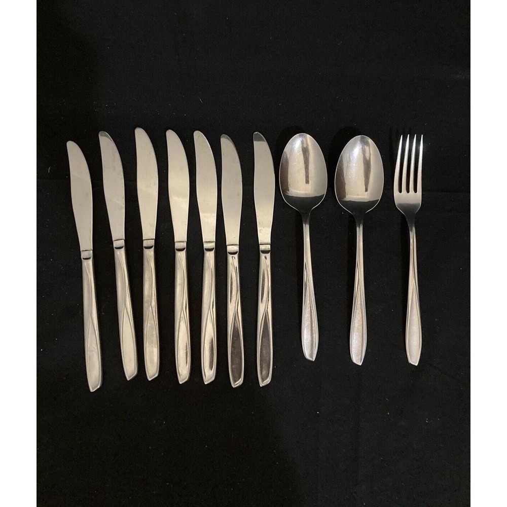 MCM Silco PANORAMA Slanted Tip Stainless Steel Flatware Lot of 10